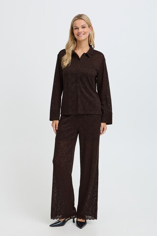 Fransa - Pierna ancha Pantalón 'AMELIA' en marrón