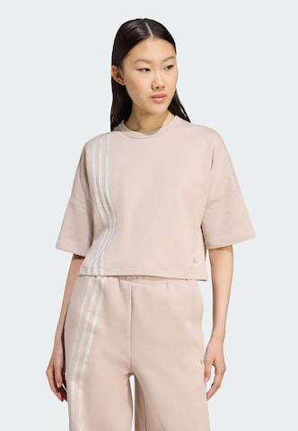 ADIDAS ORIGINALS - Camiseta 'Off Placed 3-Stripes' en marrón: frente