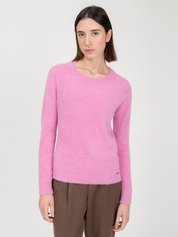 Pull-over Influencer en rose : devant