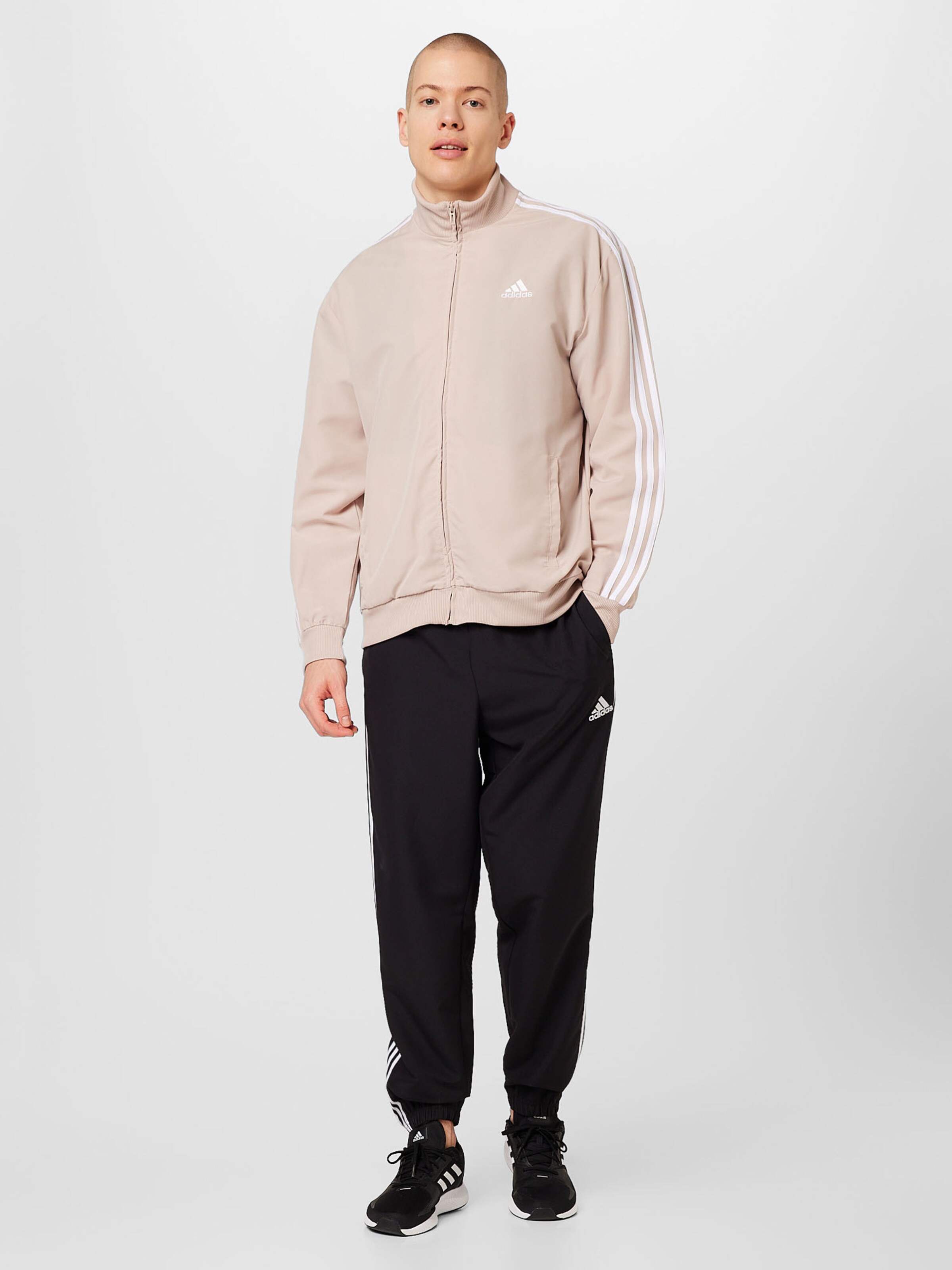 ADIDAS SPORTSWEAR Trainingsanzug 3 Stripes in Hellpink Schwarz