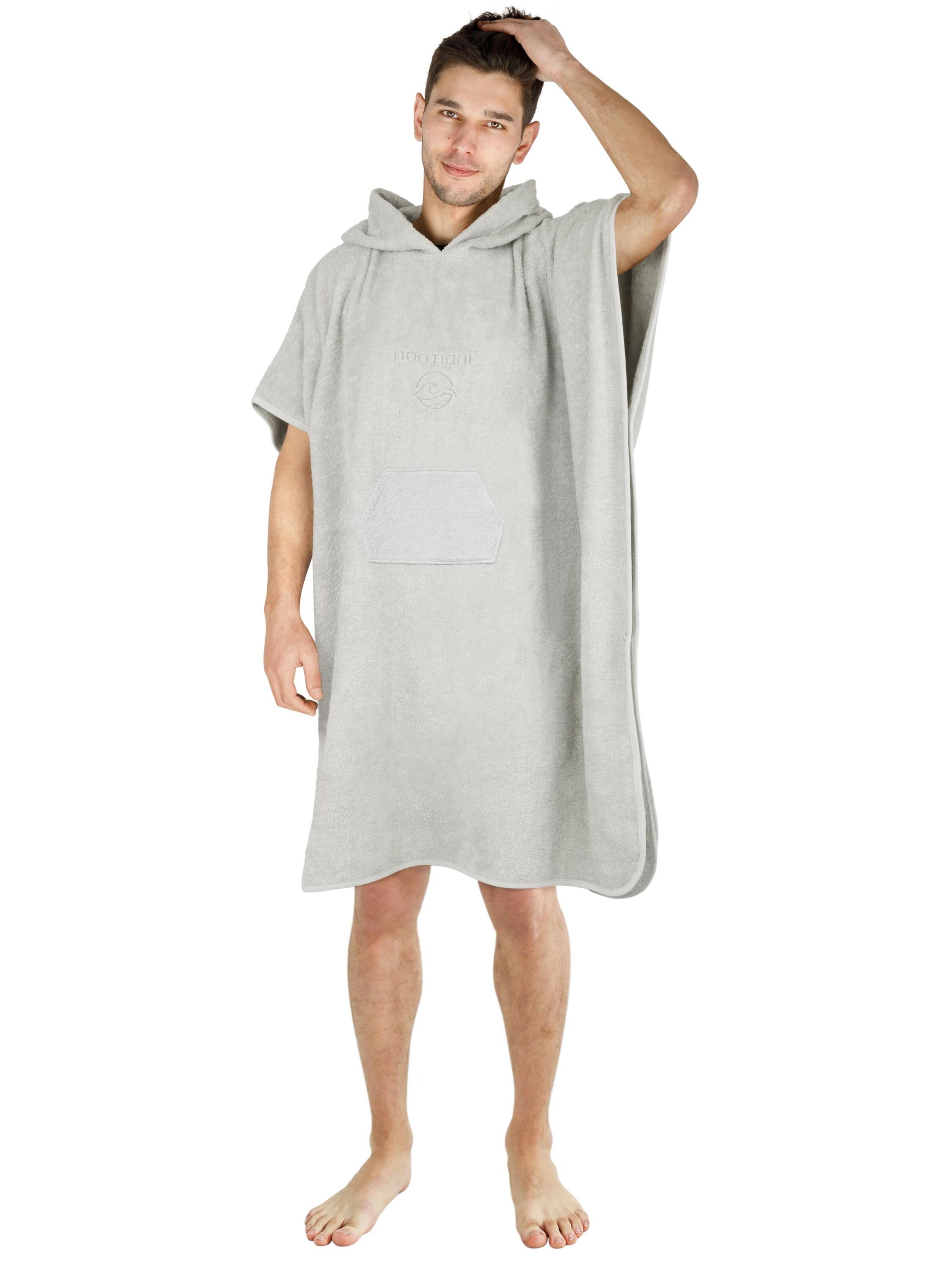 normani Badjas kort 'Sitra' in Grijs