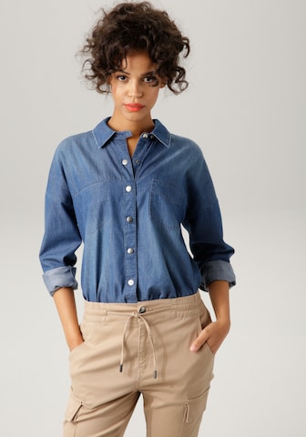 Aniston CASUAL Blouse in Blue: front