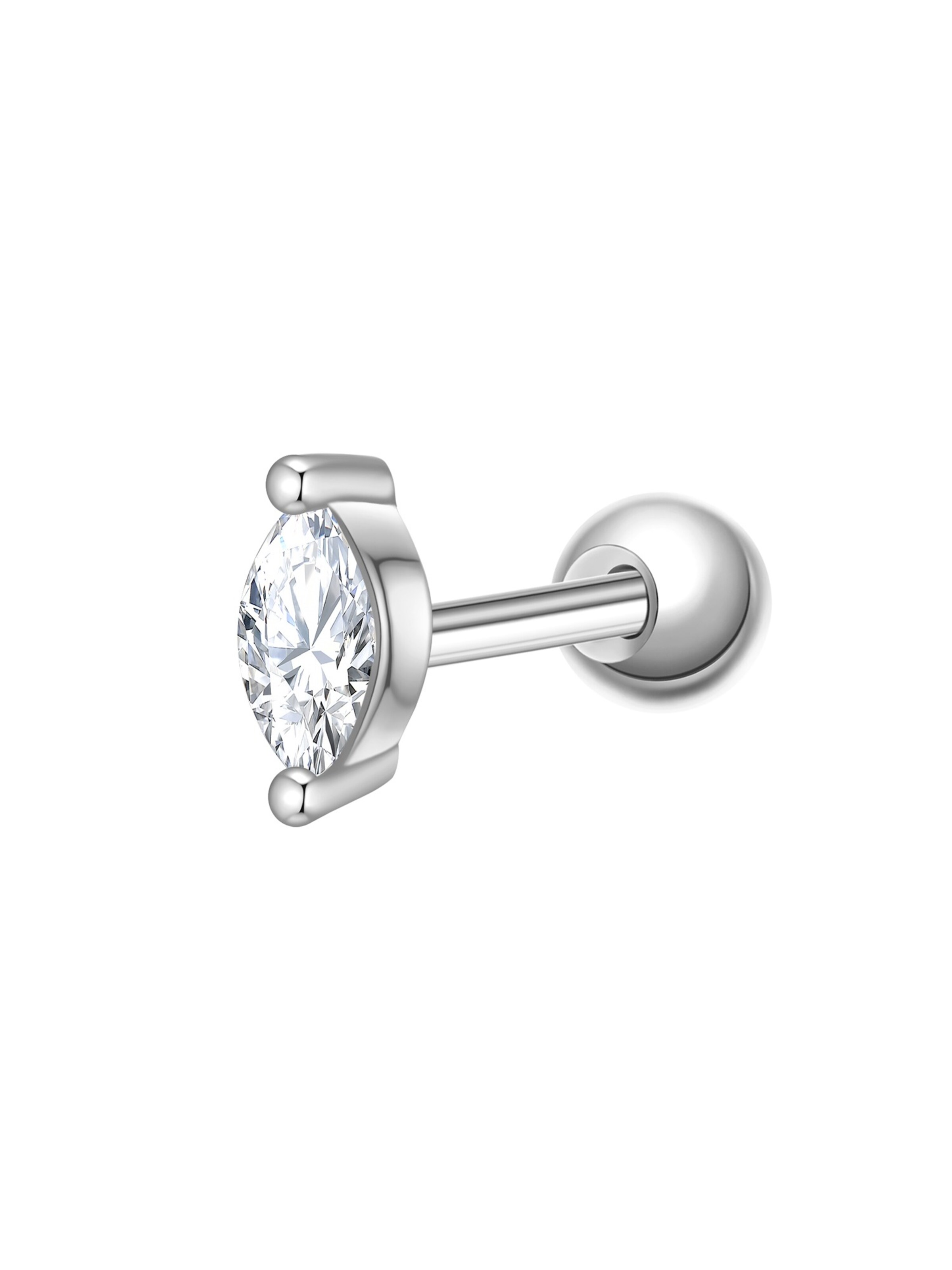 Glanzstücke München Piercingschmuck 'Oval' in Silber: Vorderseite