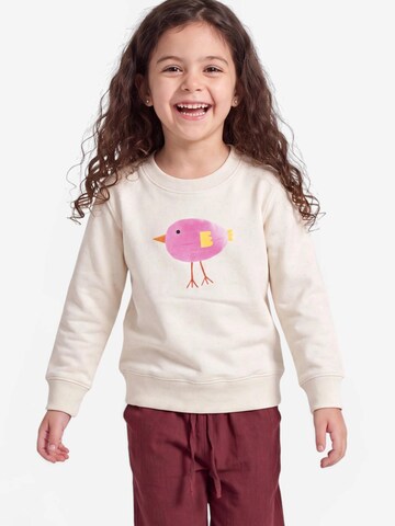 MelaDi Sweatshirt 'Lila Vogel'‌‌‌‌‌‌‌‌‌‌ in Weiß