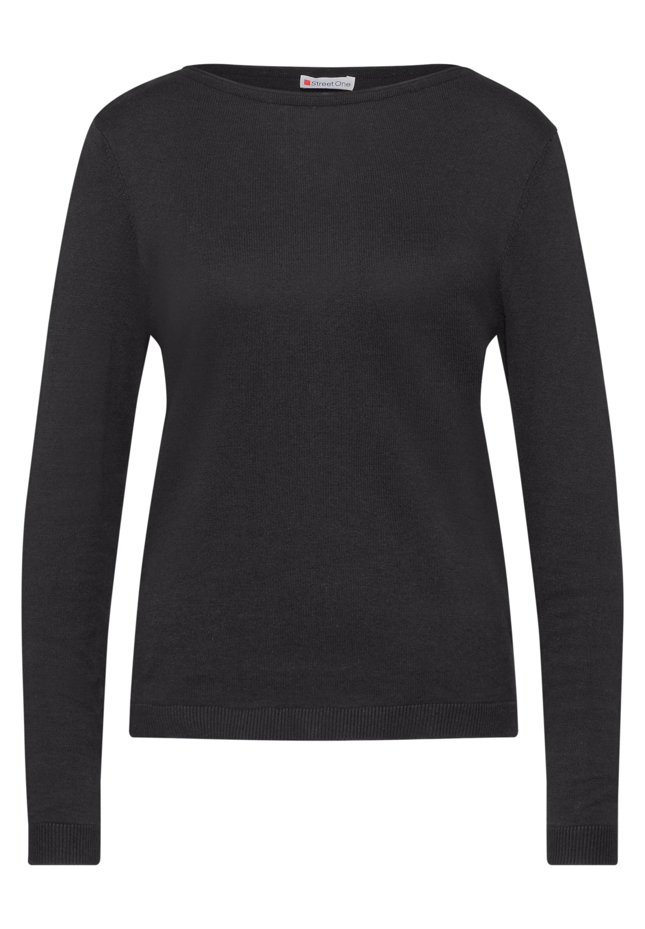 STREET ONE Weicher Strickpullover in Schwarz: Vorderseite