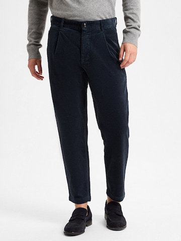BOSS Regular Bandplooibroek 'Shyne' in Blauw: voorkant
