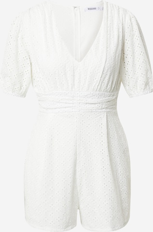 Missguided Jumpsuit 'BRODERIE' in White: front
