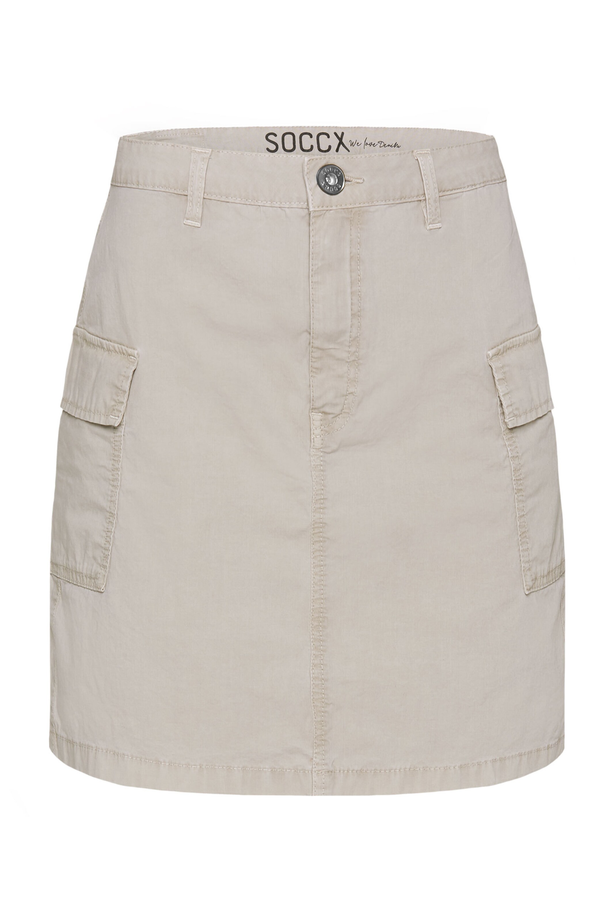 Soccx Basic Cargo Rock mit Klappentaschen in Grau: Vorderseite