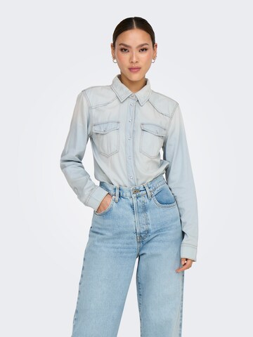 Chemisier 'ONLAlice' ONLY en bleu : devant