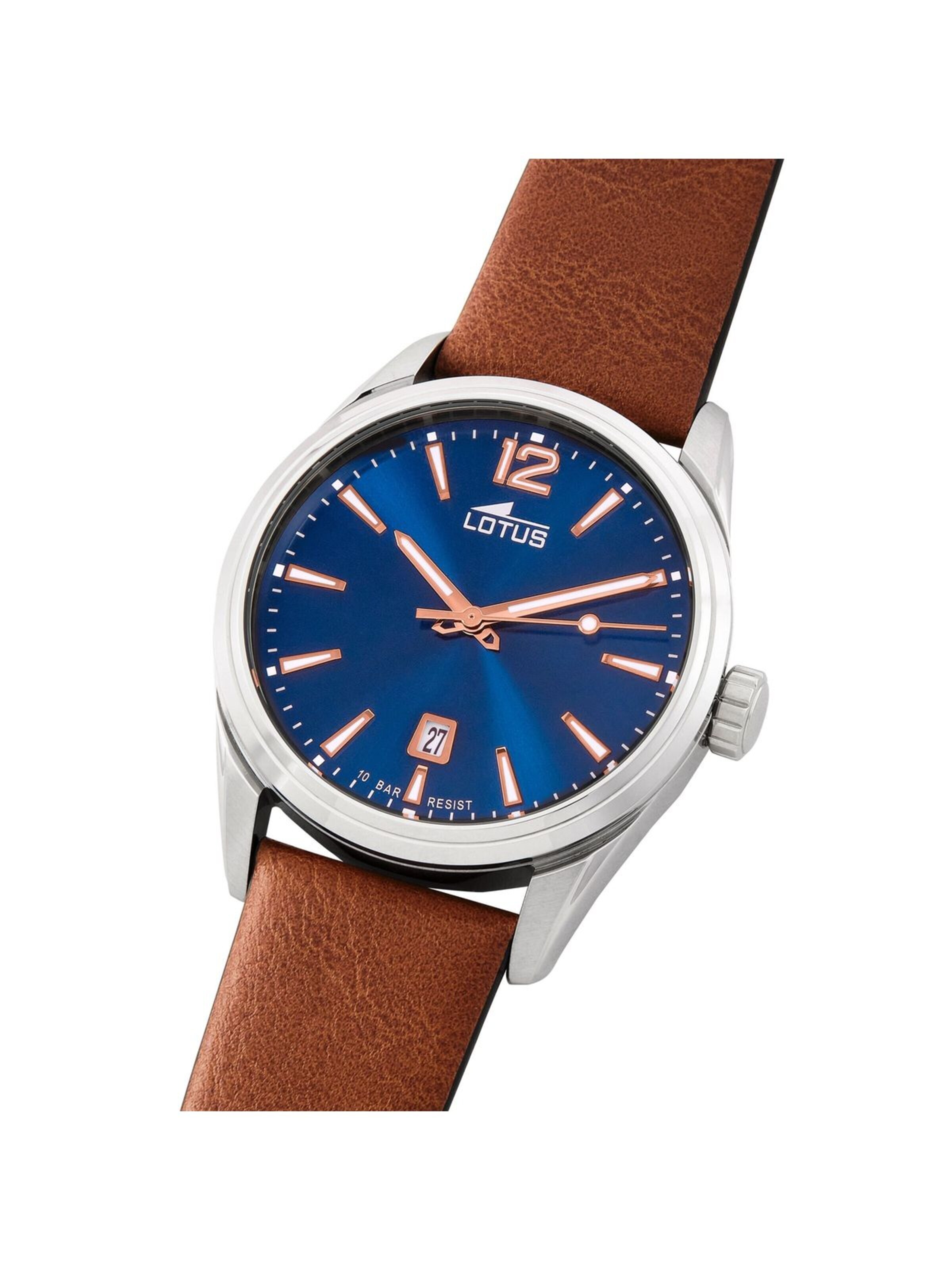 Montre à affichage analogique 'Lotus - Watch Chrono - Quartz watch movement - Watch case width: 42 mm' Lotus en bleu