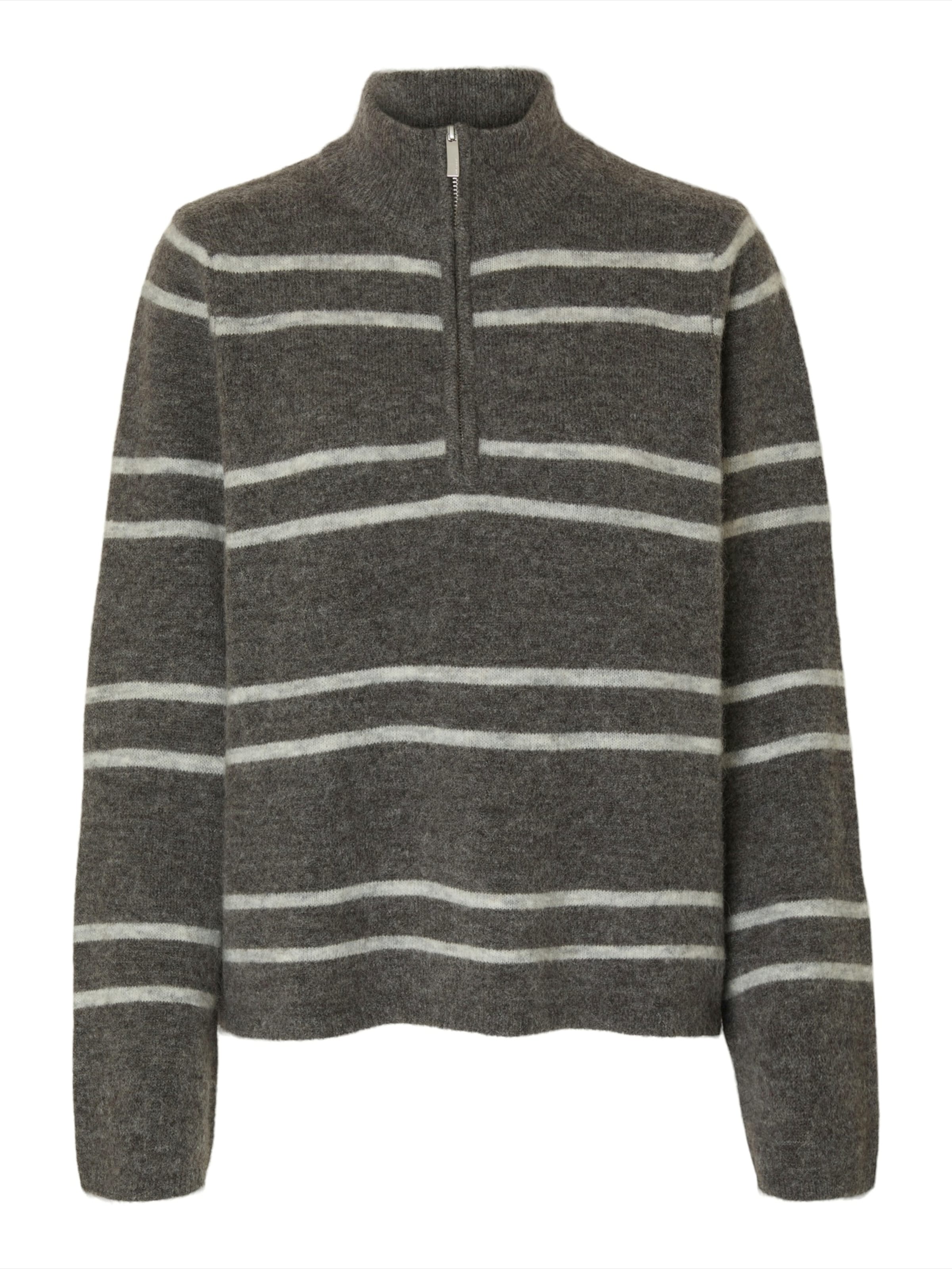 Pull-over 'SLFLULU' SELECTED en gris : devant