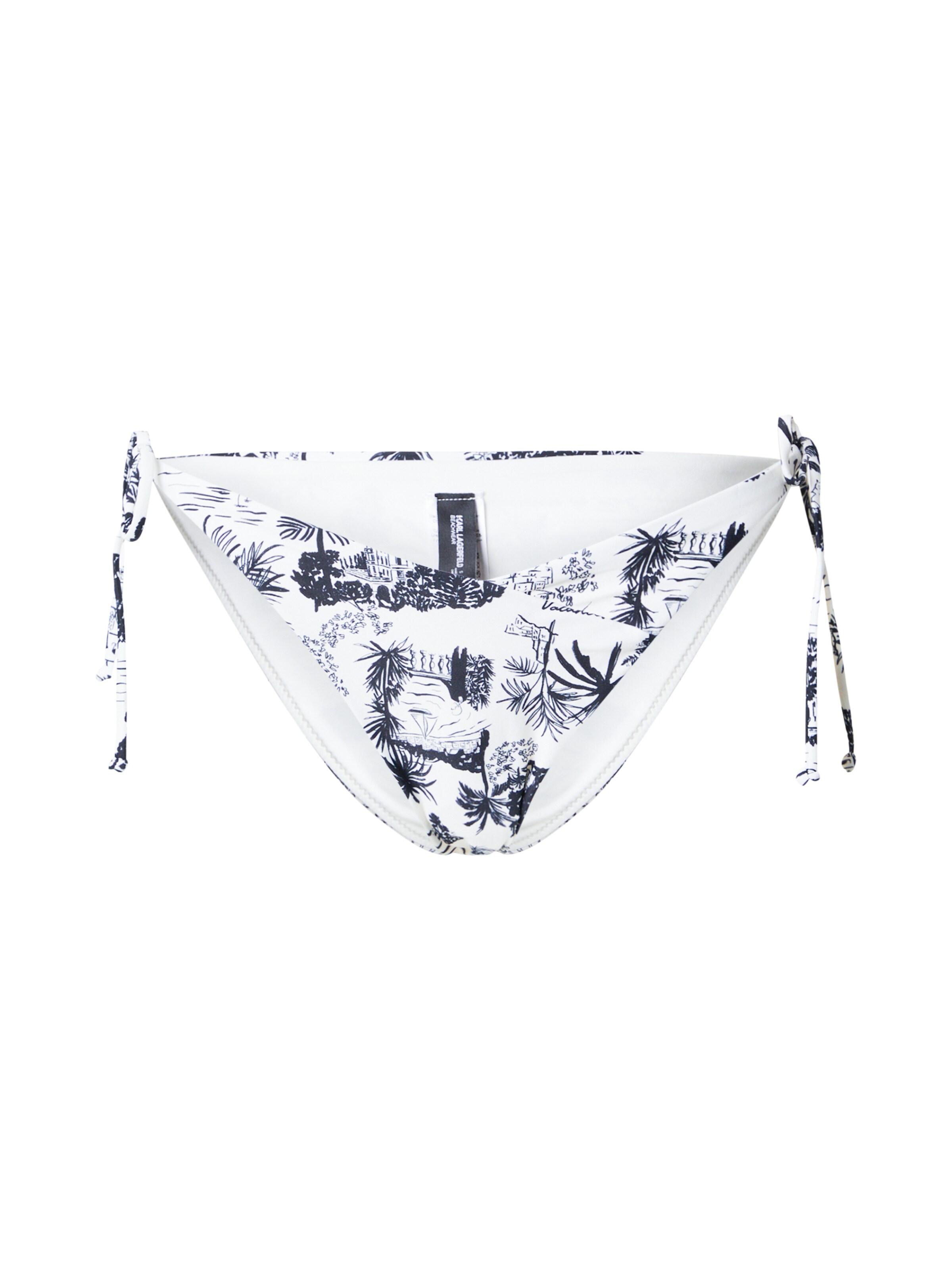 Karl Lagerfeld Bikini Bottoms 'VACANCES DE KARL' in White: front