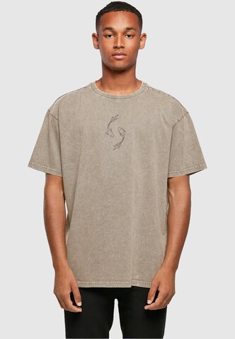 Merchcode Shirt 'Spring -  Yin & Jang Fish  ' in Braun: Vorderseite