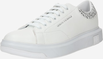 Sneaker low de la ARMANI EXCHANGE pe alb: față