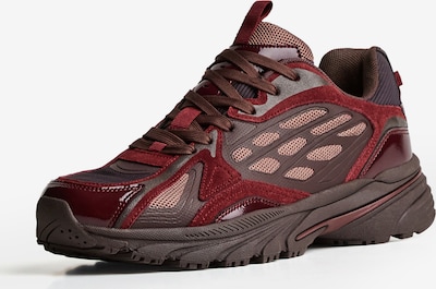 Bershka Matalavartiset tennarit värissä harmaa / roosa / karmiininpunaine / tummanpunainen, Tuotenäkymä