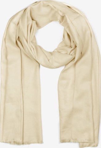 styleBREAKER Schal 'Unifarbener Schal mit Fransen' in Beige: Vorderseite