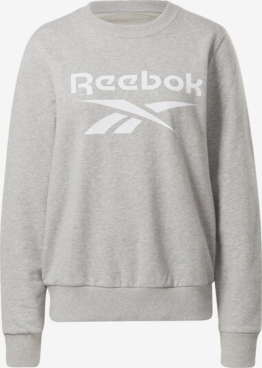 REEBOK Sportiska tipa džemperis pelēks / balts, Preces skats