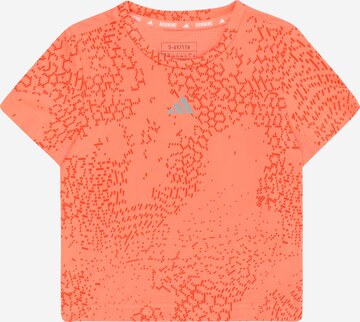 ADIDAS SPORTSWEAR Funkční tričko 'Aeroready 3-Stripes Allover Print' – oranžová: přední strana