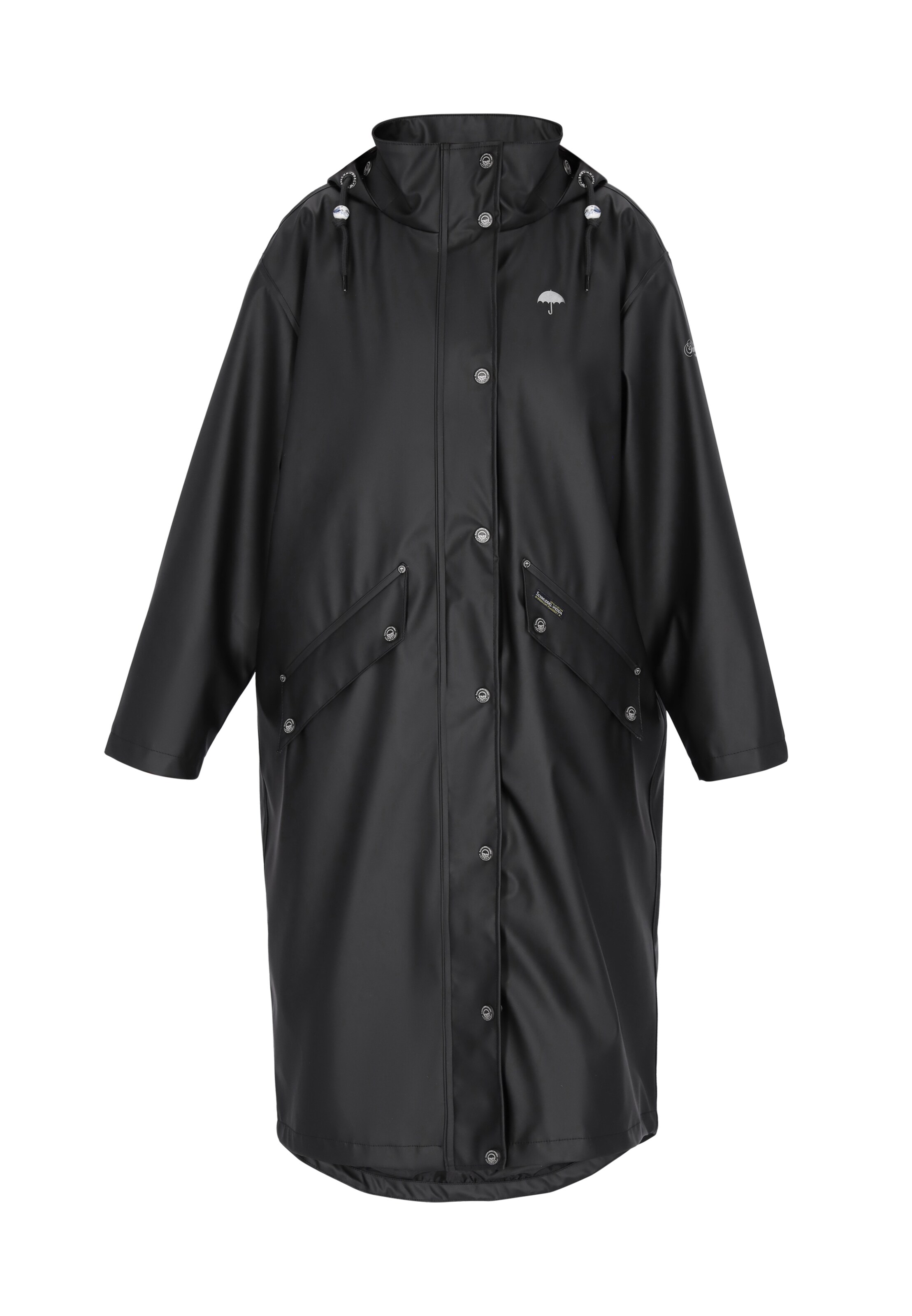 Manteau mi-saison Schmuddelwedda en noir : devant
