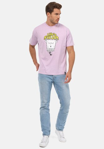Recovered Shirt 'SpongeBob Lifes Sweet Relaxed' in Lila