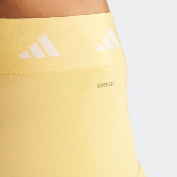 ADIDAS PERFORMANCE Skinny Workout Pants 'Techfit Bike' in Yellow