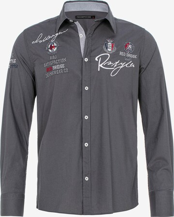 Redbridge Slim fit Button Up Shirt in Grey: front