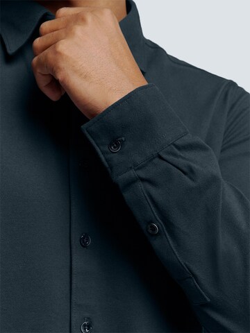 No Excess Regular fit Overhemd in Blauw