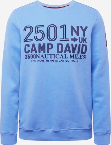 Sweat-shirt CAMP DAVID en bleu : devant