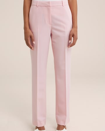 WE Fashion - regular Pantalón de pinzas en rosa