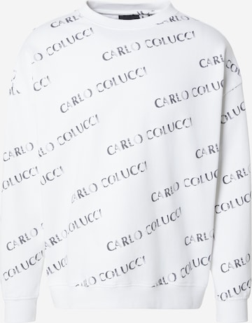 Sweat-shirt Carlo Colucci en blanc : devant