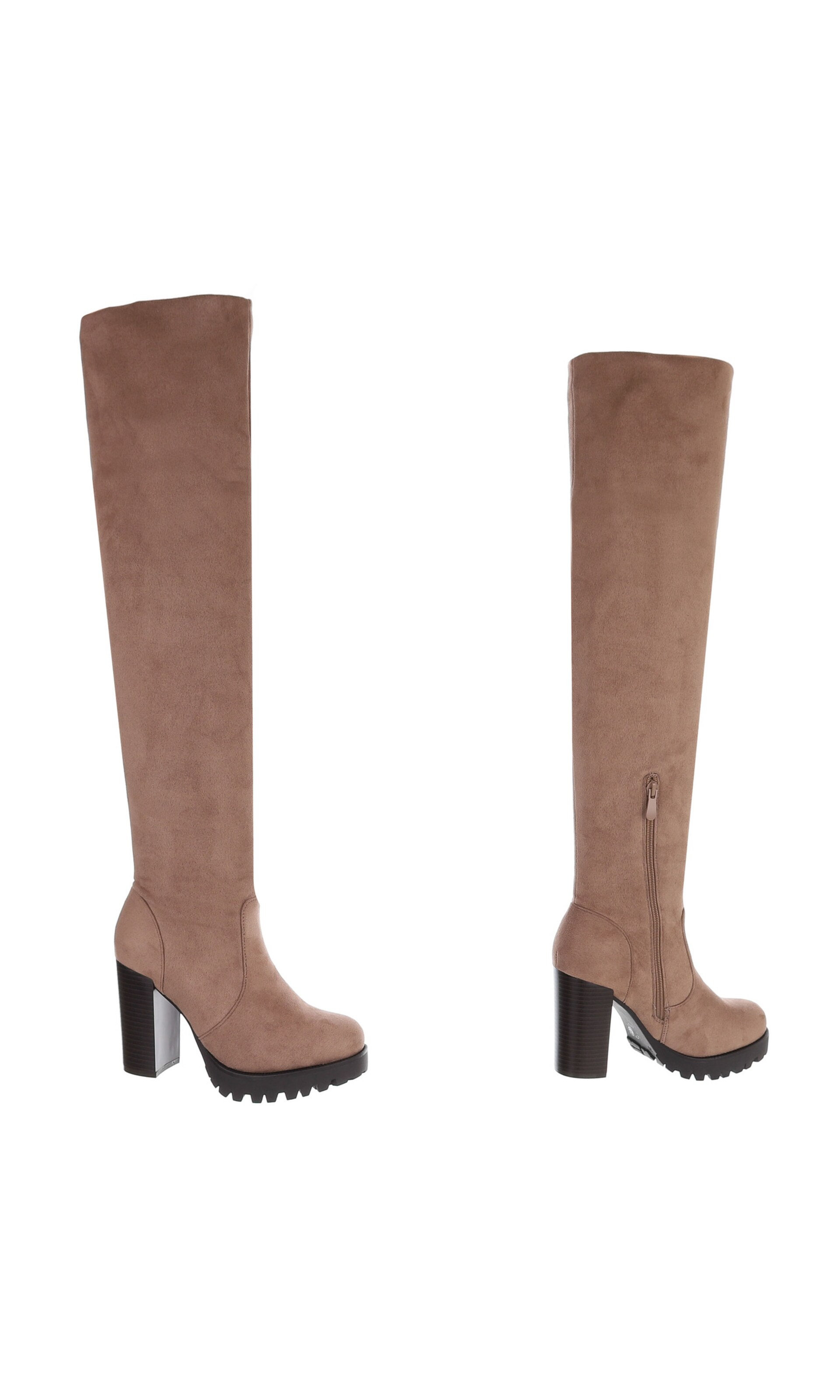 Ital-Design Overknees in Beige