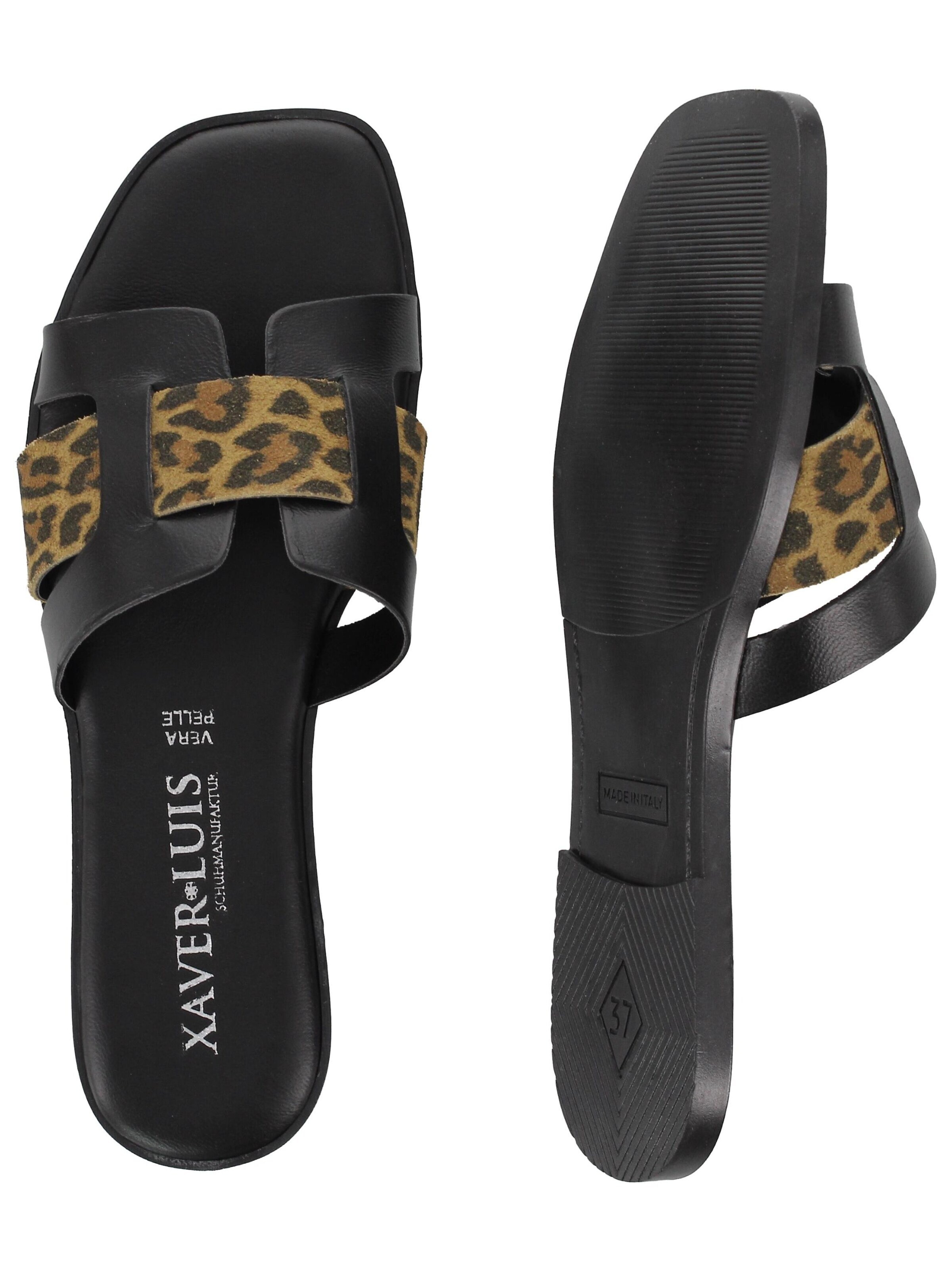 XAVER LUIS Schuhmanufaktur Mules 'ROBERTA' in Black