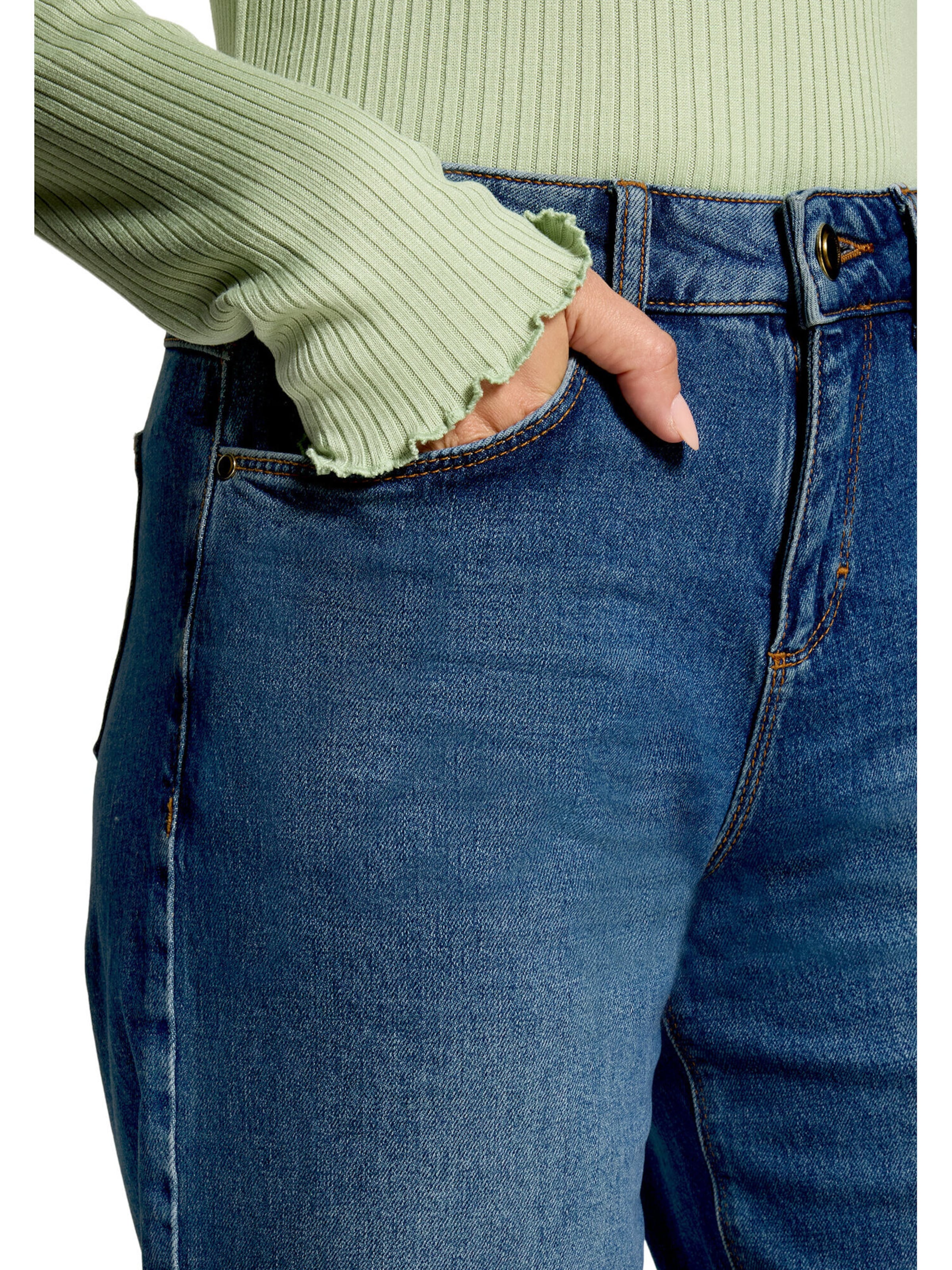 Cartoon Flared Jeans in Blau