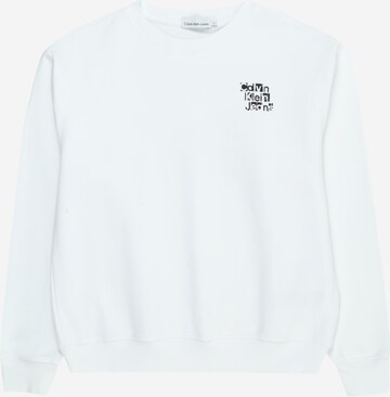 Calvin Klein Jeans Sweatshirt in Wit: voorkant