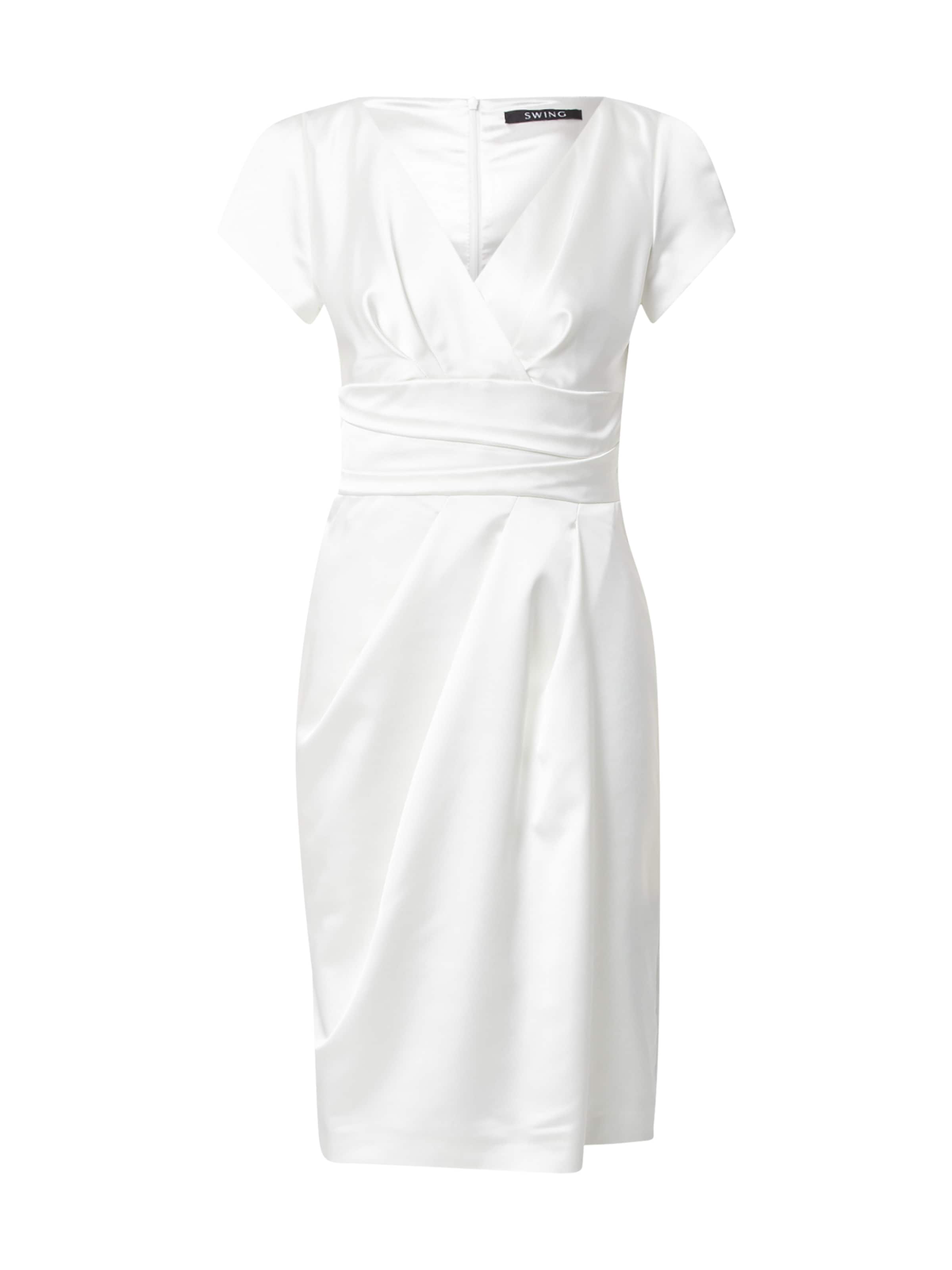 SWING Рокля за коктейл в бяло: отпред