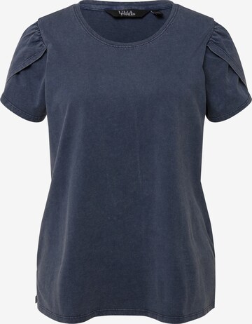 T-shirt Ulla Popken en bleu : devant