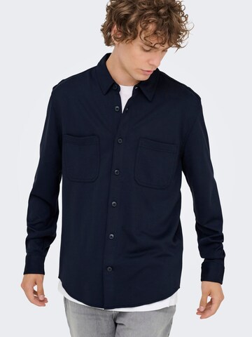 Only & Sons Comfort Fit Skjorte 'ONSMark' i blå