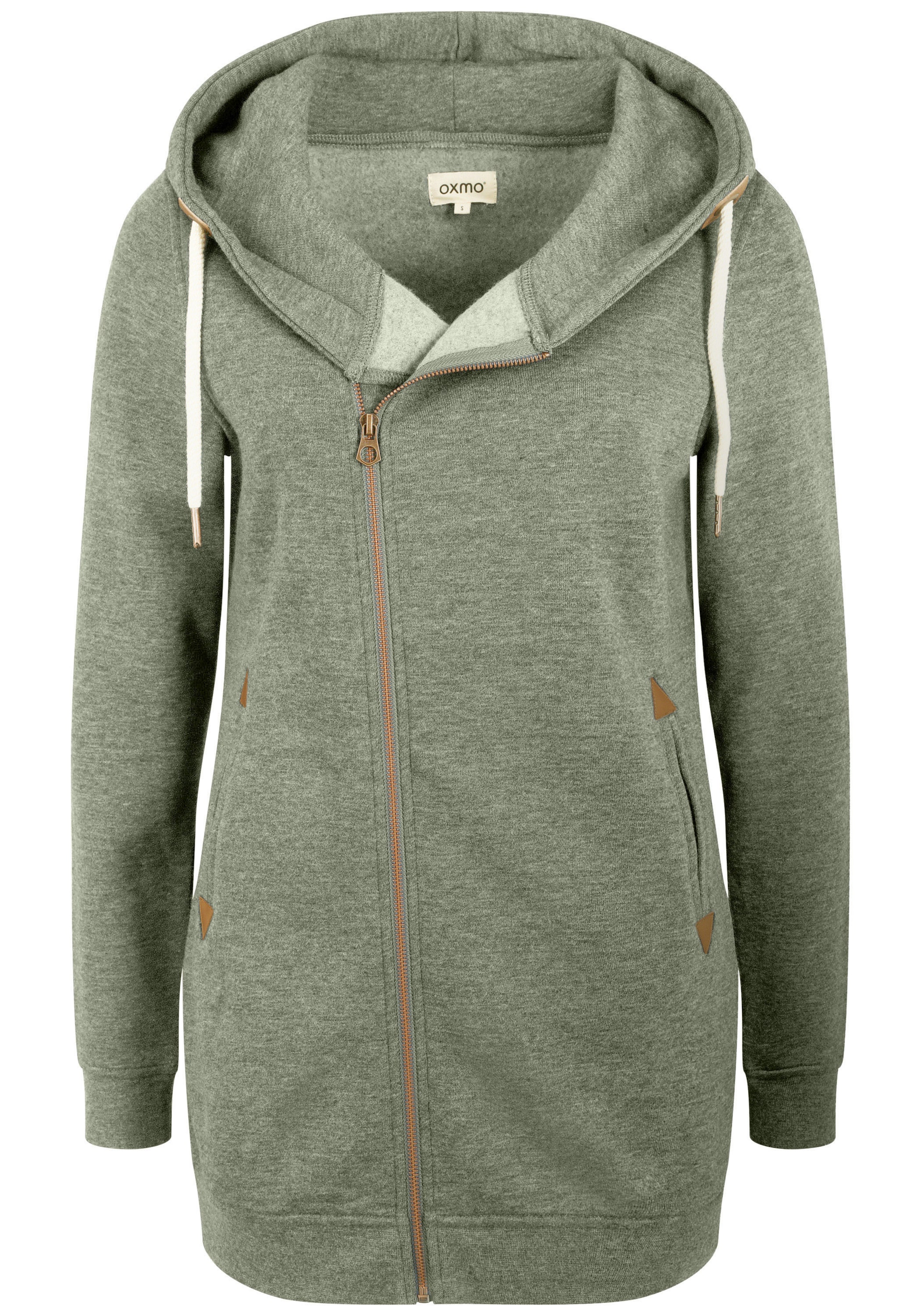 Giacca di felpa 'Vicky' di Oxmo in verde: frontale