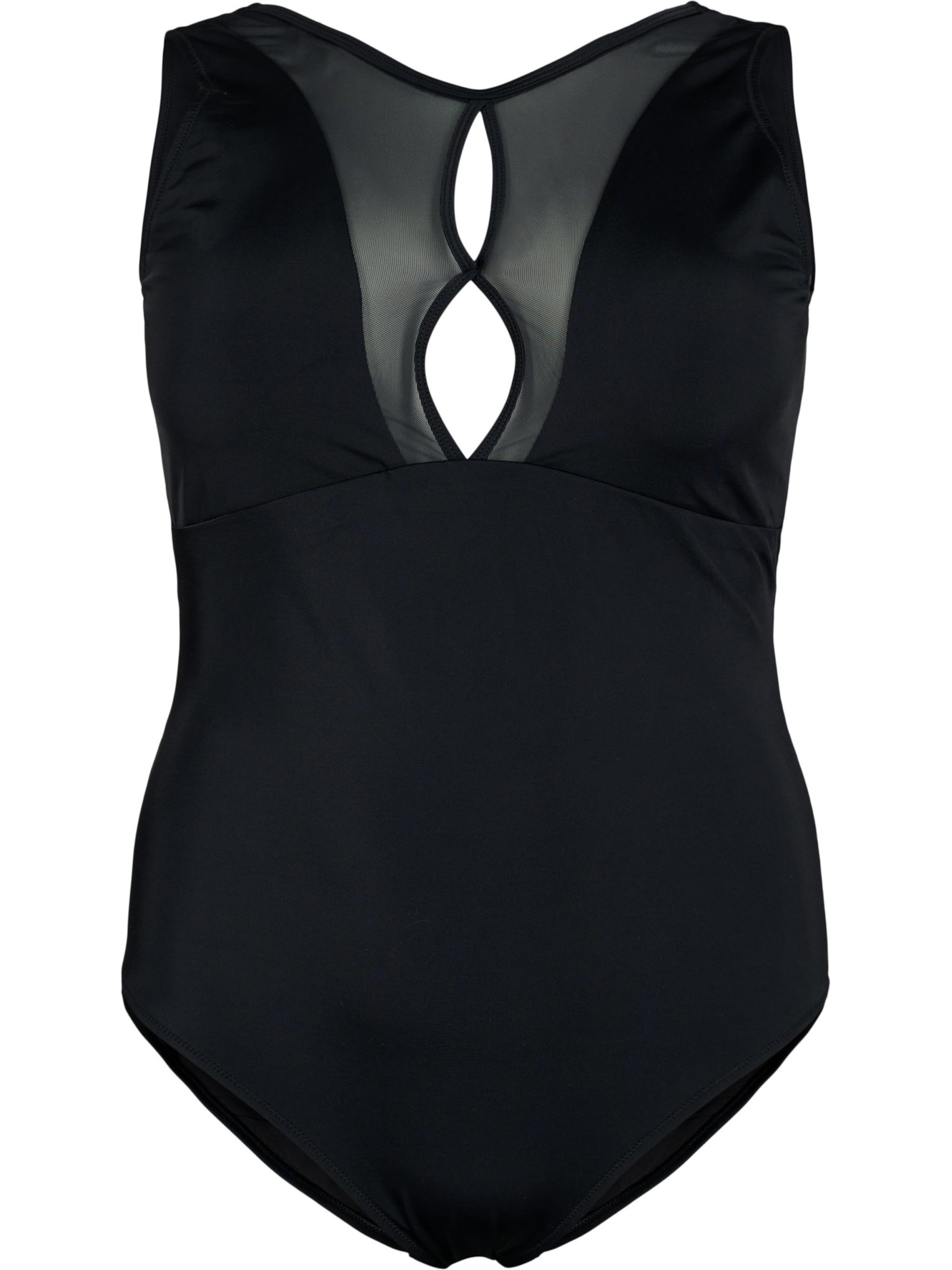 Swim by Zizzi Bralette Swimsuit in Black: front