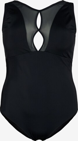 Swim by Zizzi Bustier Badpak in Zwart: voorkant