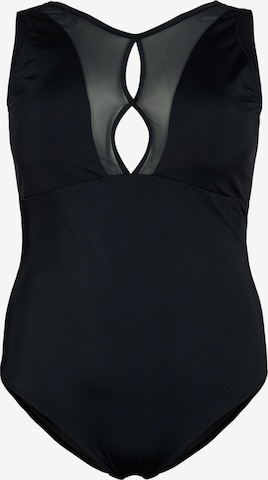 Swim by Zizzi Bustier Badeanzug in Schwarz: predná strana