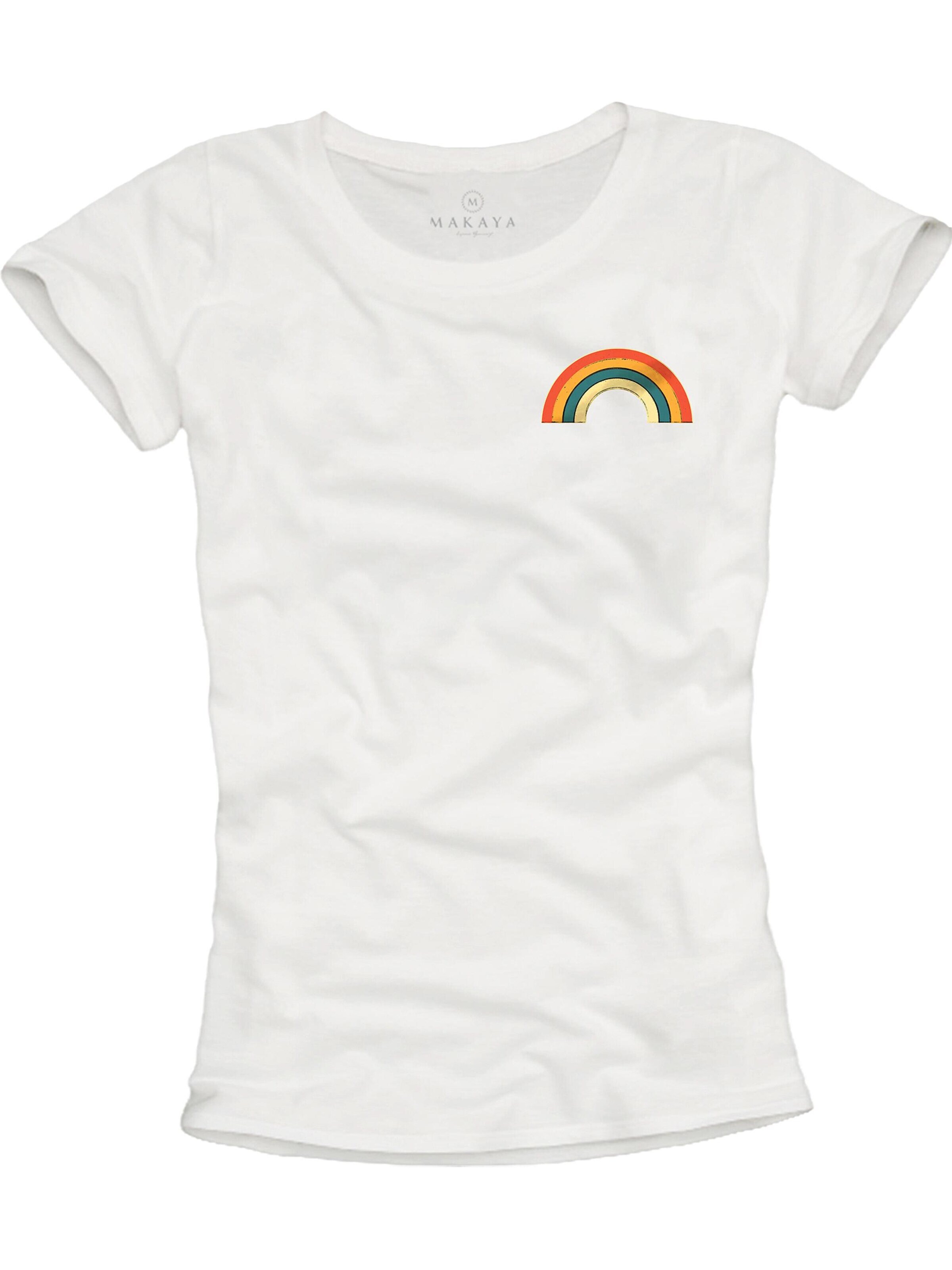 MAKAYA Shirt 'Rainbow' in White: front