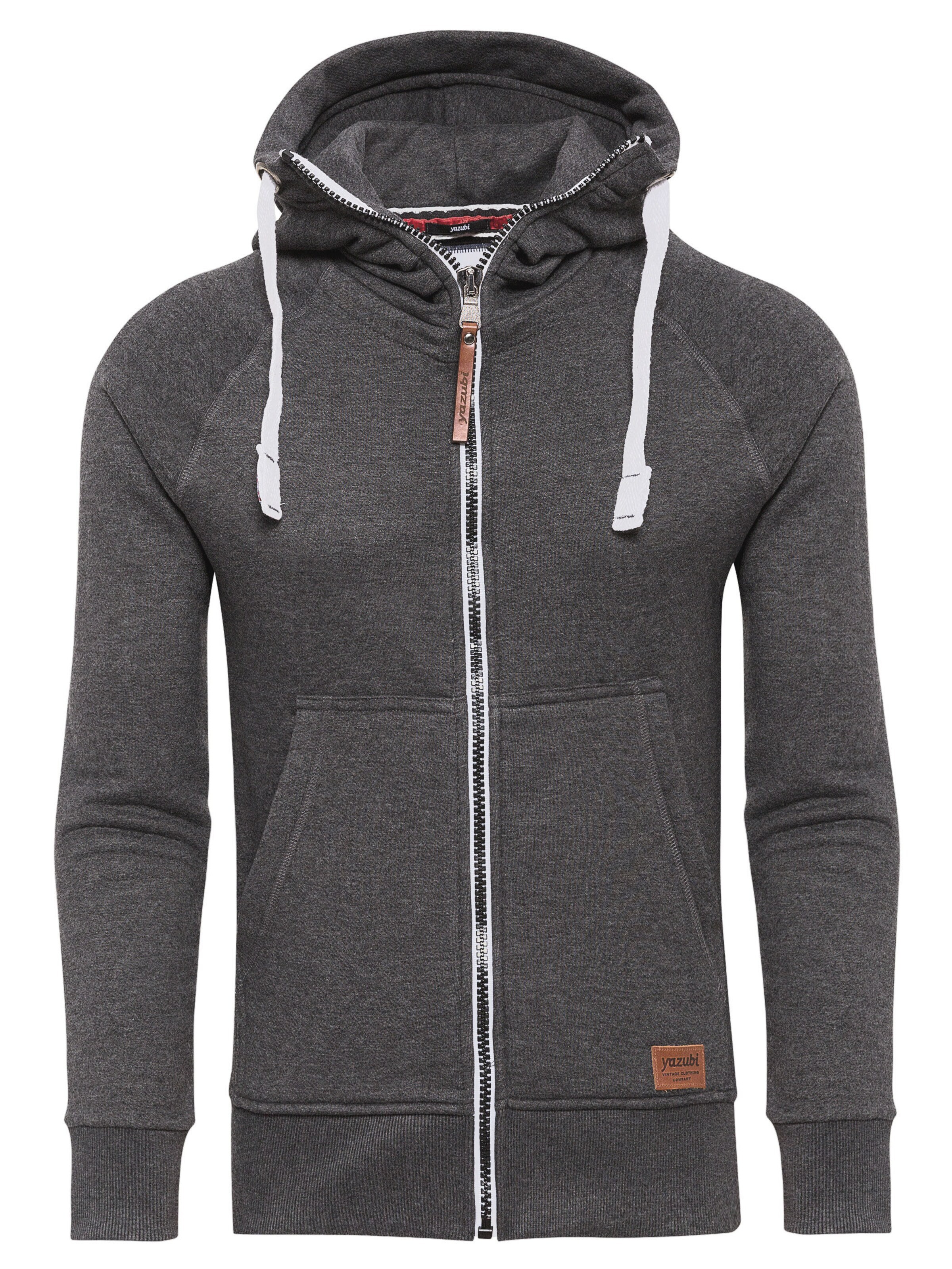 yazubi Zip-Up Hoodie 'Jacob' in Grey