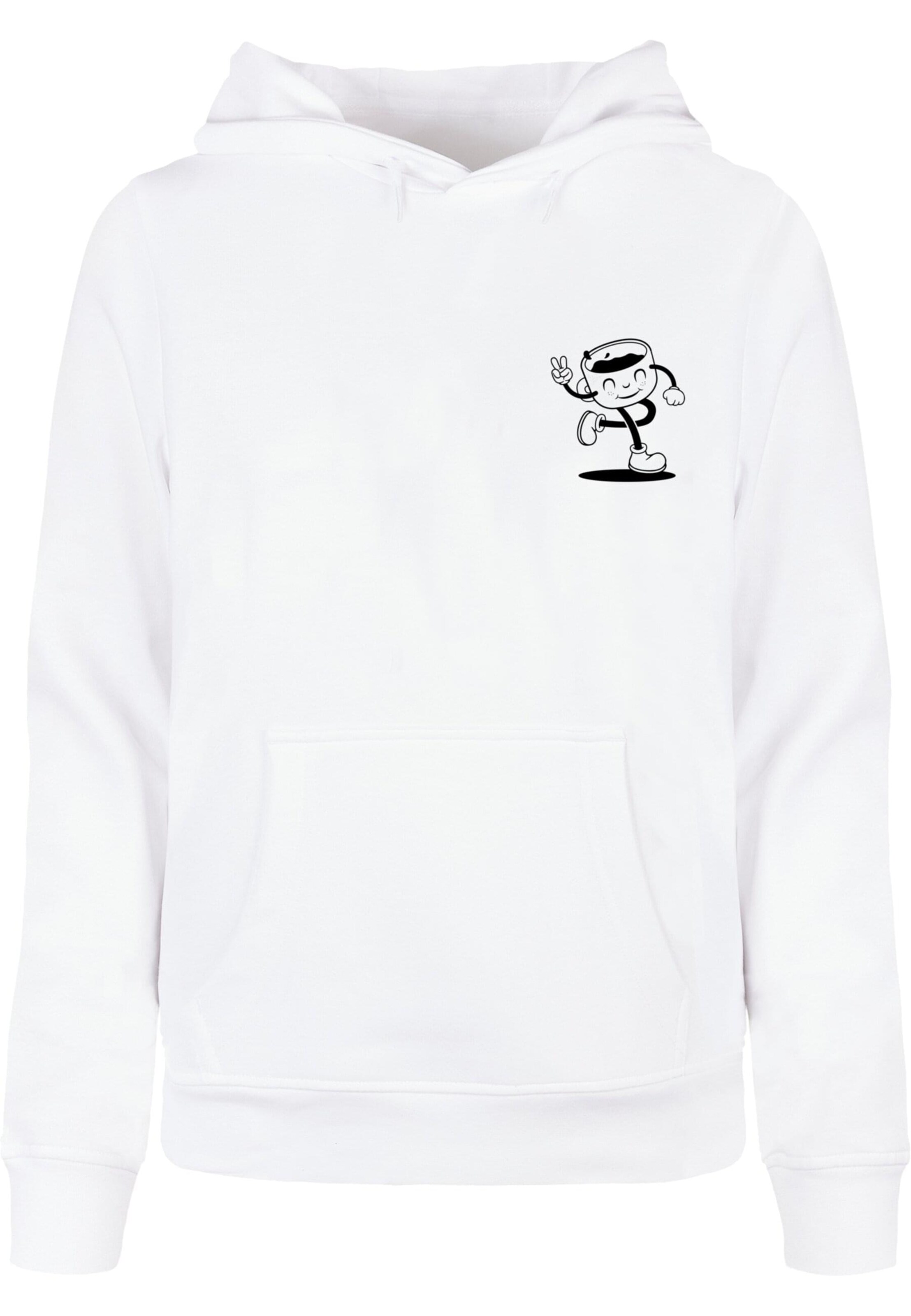 Merchcode Sweatshirt 'Espresso' in Weiß: Vorderseite