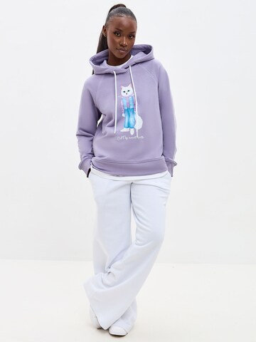 Sweat-shirt CAT by Maniita Lacitta en violet