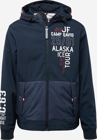 CAMP DAVID מעילים לעונת מעבר 'Alaska Ice Tour' בכחול: מלפנים