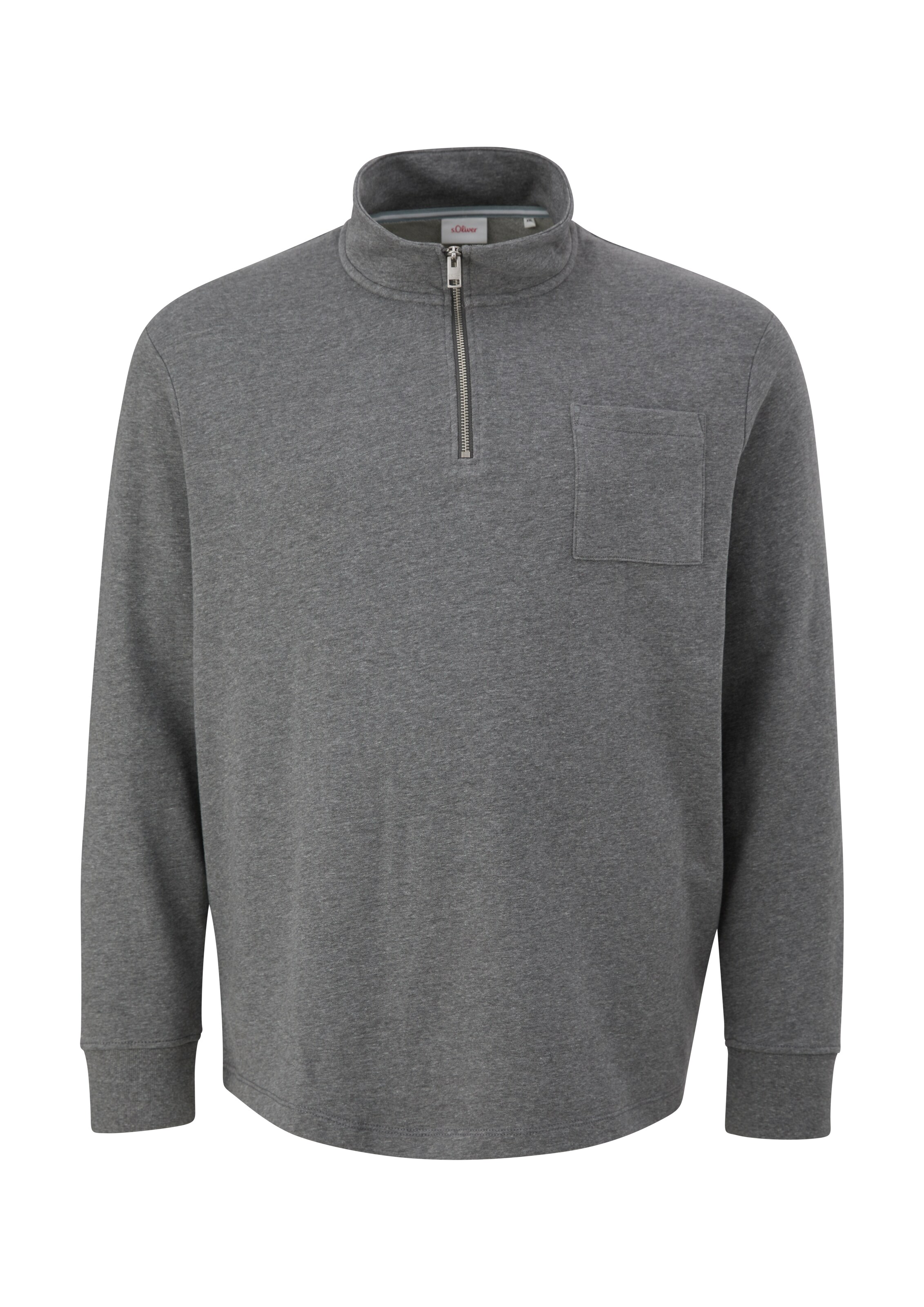 s.Oliver Men Big Sizes Sweatshirt in Grey: front
