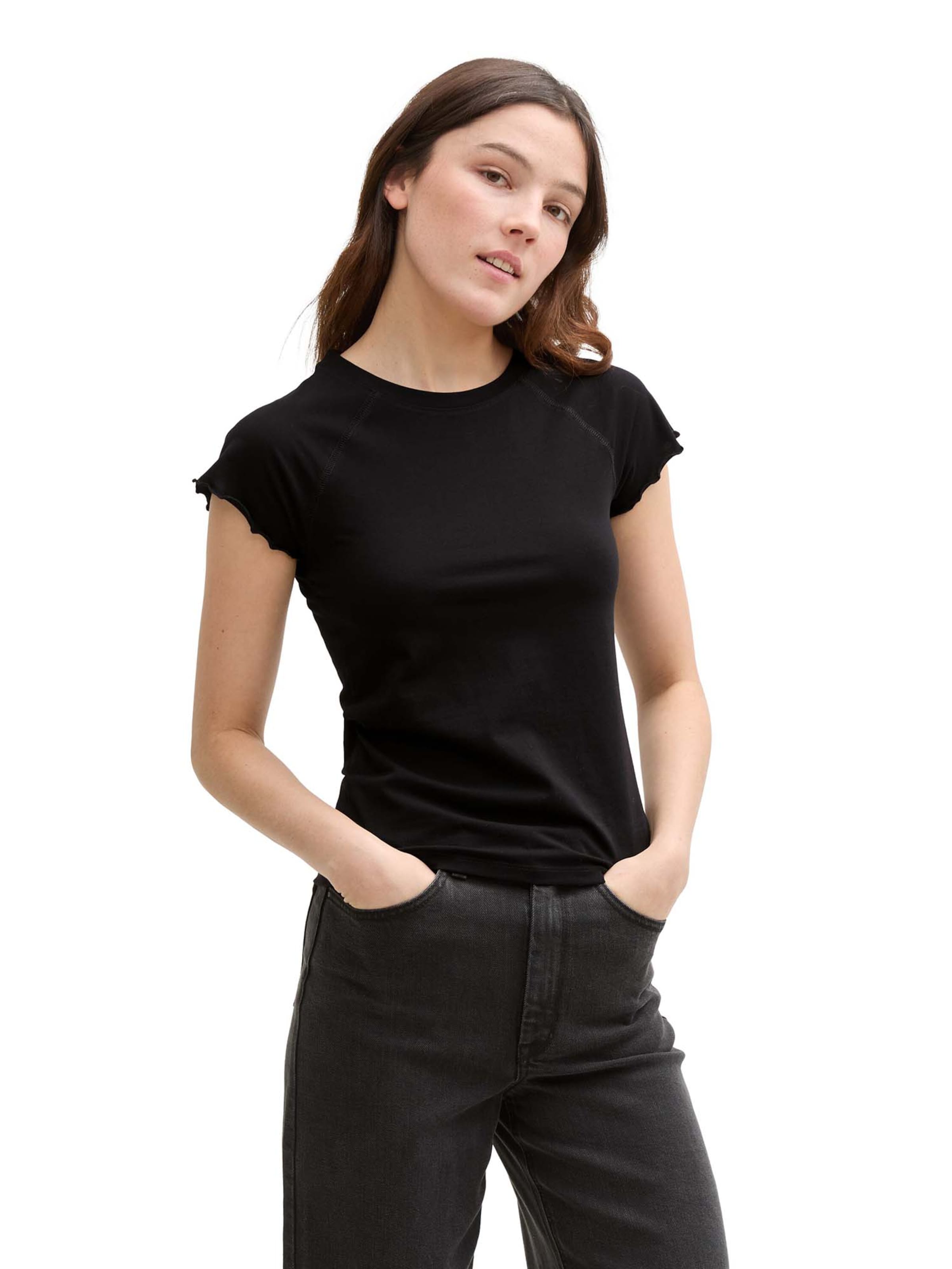 TOM TAILOR DENIM - Camiseta en negro: frente