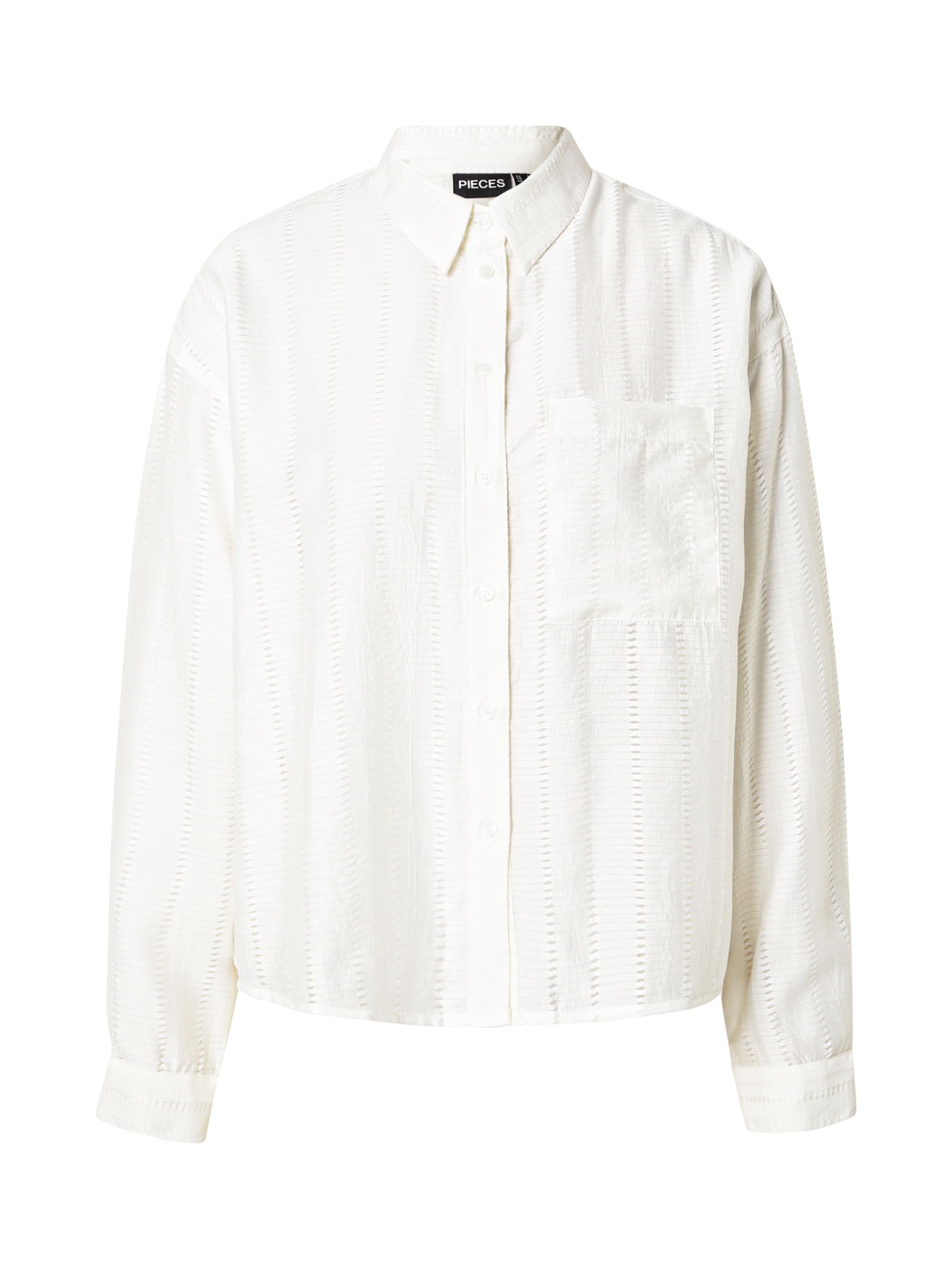 Chemisier 'PCTABRINE' PIECES en blanc : devant