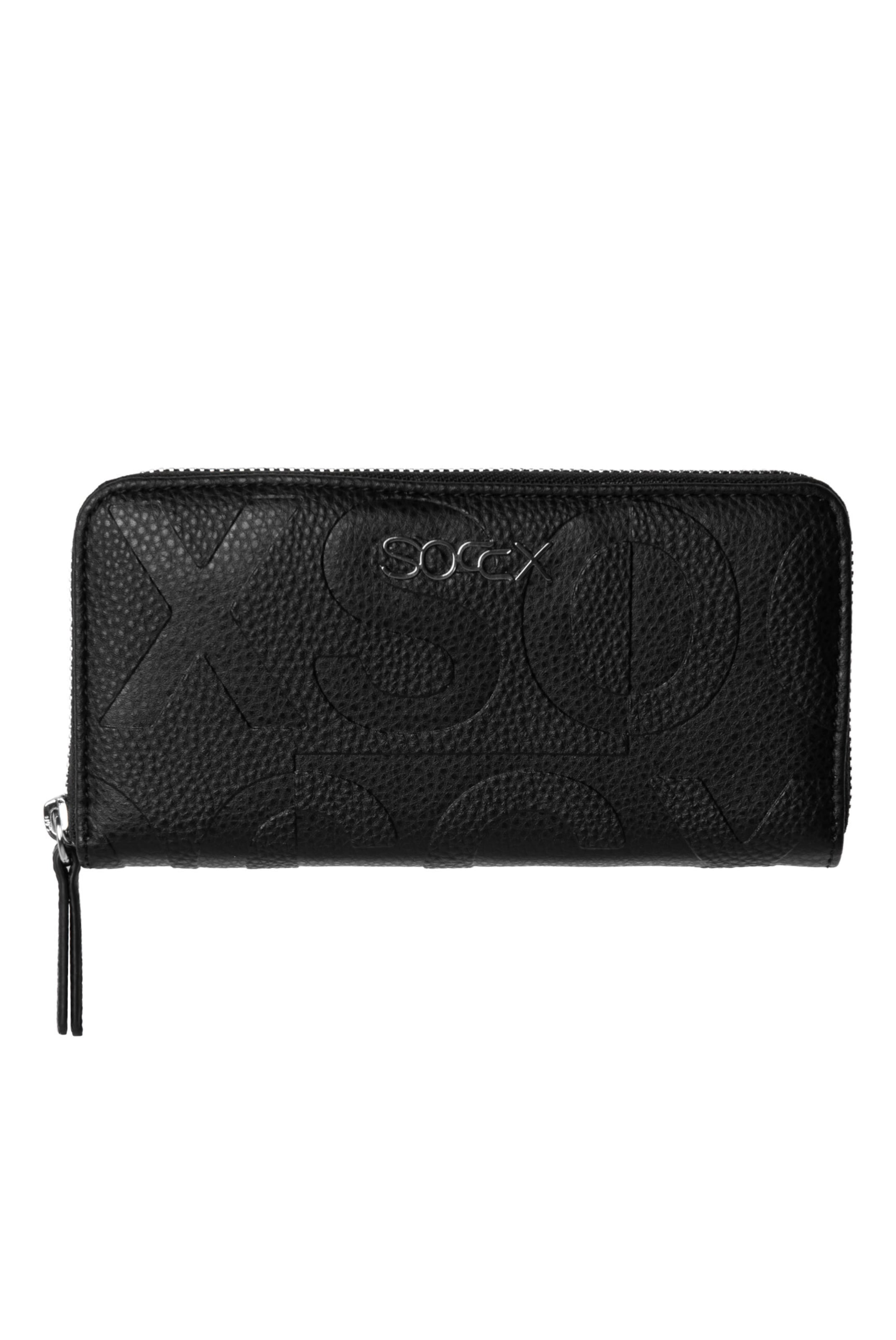 Soccx Wallet in Black: front